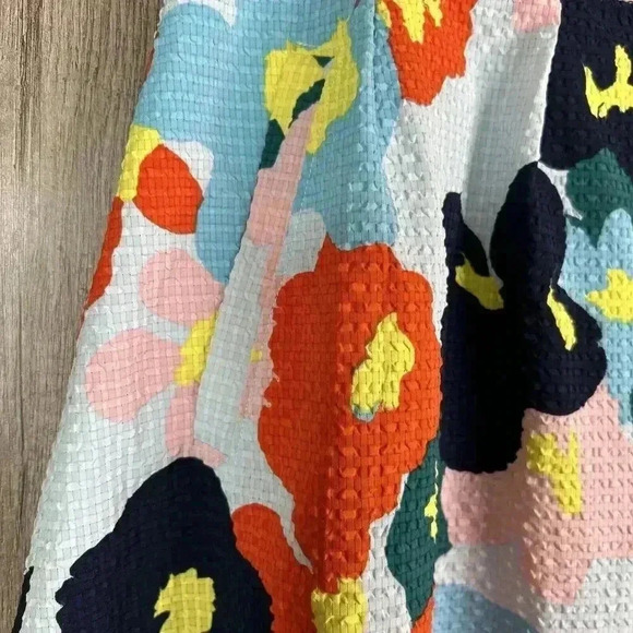 Nordstrom x Christina Martinez Skirt 14 Floral Print Lined Pockets Button Front - Picture 4 of 9